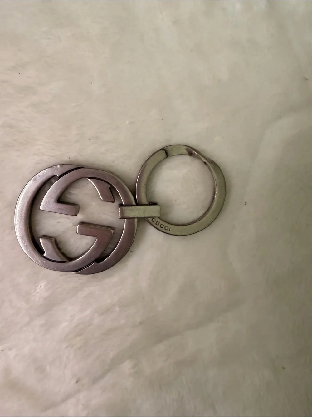 Gucci Silver Double G Metal Keyring